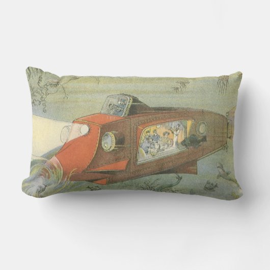 ヴィンテージSFスティームパンク海底海底海底海底船 ランバークッション (正面)