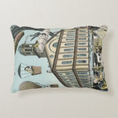 ヴィンテージSFビクトリアンスチームパンクシティ アクセントクッション (正面)