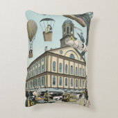 ヴィンテージSFビクトリアンスチームパンクシティ アクセントクッション (裏面(縦))