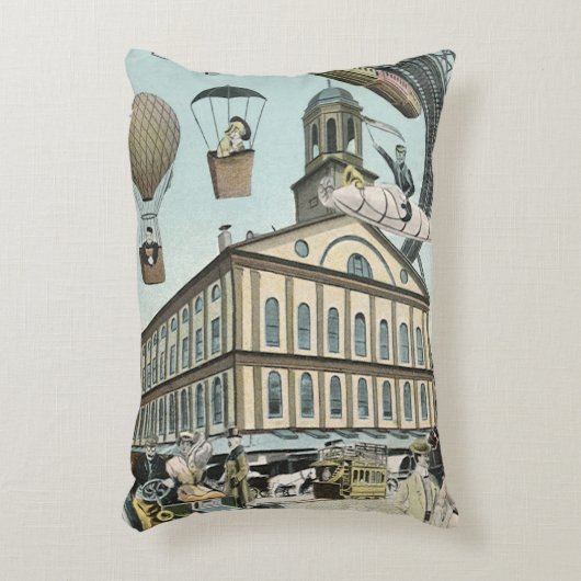 ヴィンテージSFビクトリアンスチームパンクシティ アクセントクッション (正面(垂直))