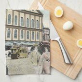 ヴィンテージSFビクトリアンスチームパンクシティ キッチンタオル (四つ折り)