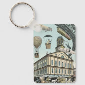 ヴィンテージSFビクトリアンスチームパンクシティ キーホルダー (正面)