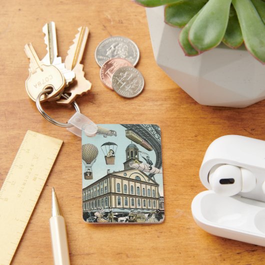 ヴィンテージSFビクトリアンスチームパンクシティ キーホルダー (デスク)