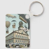 ヴィンテージSFビクトリアンスチームパンクシティ キーホルダー (裏面)