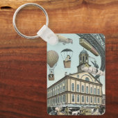 ヴィンテージSFビクトリアンスチームパンクシティ キーホルダー (正面)