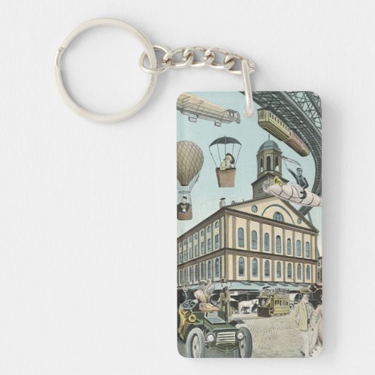 ヴィンテージSFビクトリアンスチームパンクシティ キーホルダー (正面)