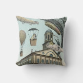 ヴィンテージSFビクトリアンスチームパンクシティ クッション (正面)