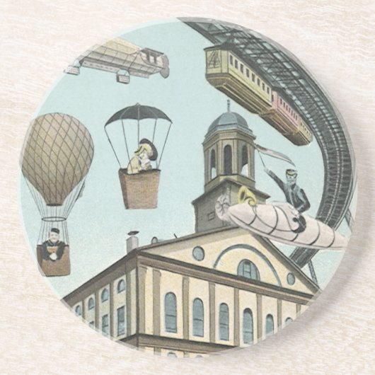 ヴィンテージSFビクトリアンスチームパンクシティ コースター (正面)