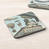 ヴィンテージSFビクトリアンスチームパンクシティ コースター (左側)