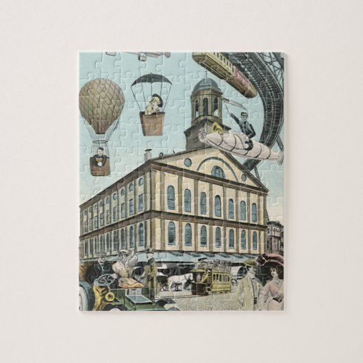 ヴィンテージSFビクトリアンスチームパンクシティ ジグソーパズル (縦)