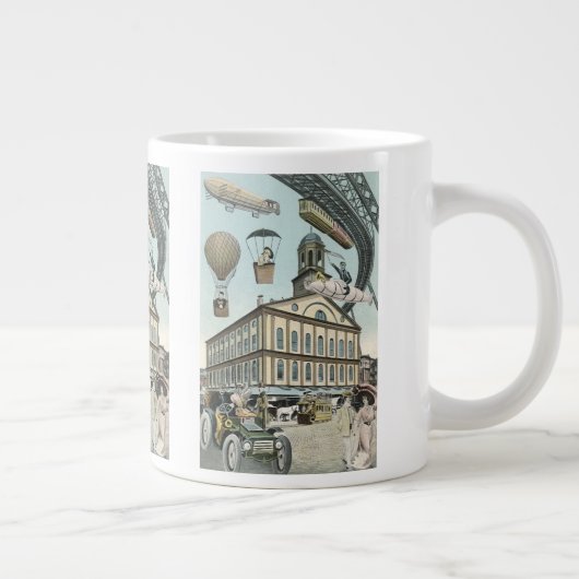 ヴィンテージSFビクトリアンスチームパンクシティ ジャンボコーヒーマグカップ (右)