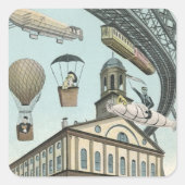 ヴィンテージSFビクトリアンスチームパンクシティ スクエアシール (正面)