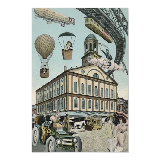 ヴィンテージSFビクトリアンスチームパンクシティ ポスター (正面)