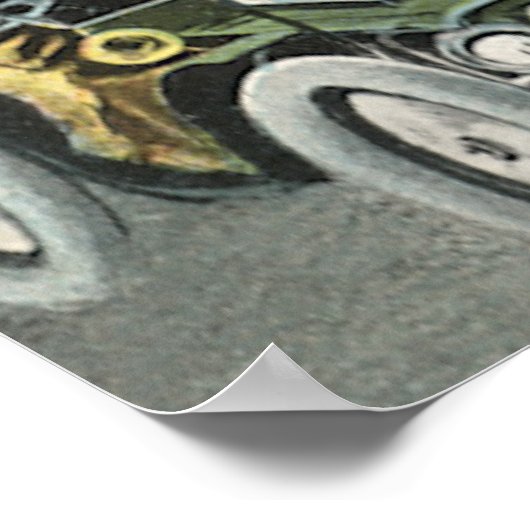 ヴィンテージSFビクトリアンスチームパンクシティ ポスター (角)