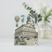 ヴィンテージSFビクトリアンスチームパンクシティ ポストカード (スタンド正面)