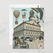 ヴィンテージSFビクトリアンスチームパンクシティ ポストカード (正面/裏面)