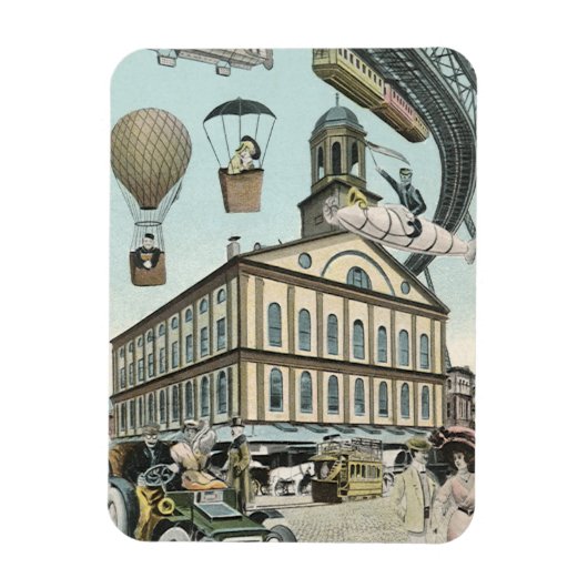 ヴィンテージSFビクトリアンスチームパンクシティ マグネット (縦)