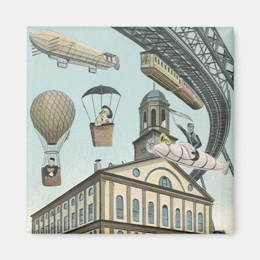 ヴィンテージSFビクトリアンスチームパンクシティ マグネット (正面)