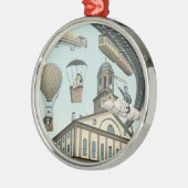 ヴィンテージSFビクトリアンスチームパンクシティ メタルオーナメント (左)