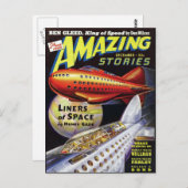 ヴィンテージSFブックカバーアートライナーの宇宙 ポストカード (正面/裏面)