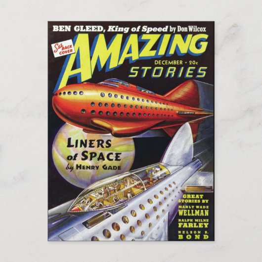 ヴィンテージSFブックカバーアートライナーの宇宙 ポストカード (正面)