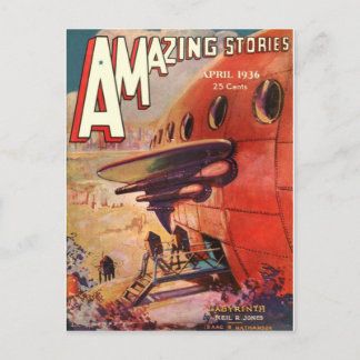 ヴィンテージSFブックカバーアートロボットワールド1936 ポストカード