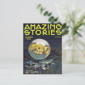 ヴィンテージSFブックカバーアート宇宙シティ ポストカード (スタンド正面)