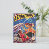 ヴィンテージSFブックカバーアート宇宙ラブ ポストカード (スタンド正面)