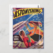 ヴィンテージSFブックカバーアート宇宙ラブ ポストカード (正面/裏面)