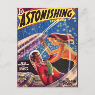 ヴィンテージSFブックカバーアート宇宙ラブ ポストカード