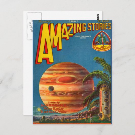 ヴィンテージSFブックカバーアート宇宙旅行 ポストカード (正面/裏面)