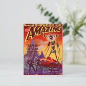 ヴィンテージSFブックカバーアート宇宙旅行 ポストカード (スタンド正面)