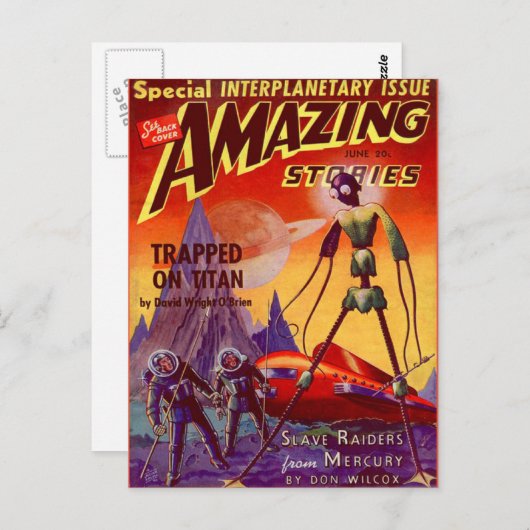 ヴィンテージSFブックカバーアート宇宙旅行 ポストカード (正面/裏面)