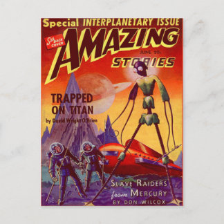 ヴィンテージSFブックカバーアート宇宙旅行 ポストカード