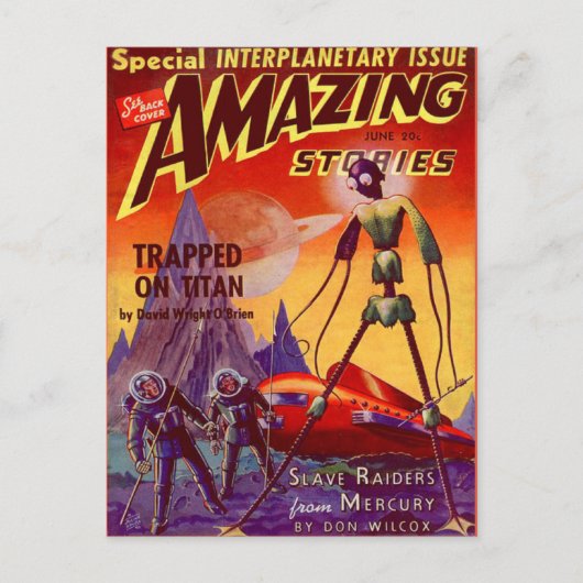 ヴィンテージSFブックカバーアート宇宙旅行 ポストカード (正面)