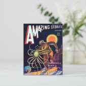 ヴィンテージSFブックカバーアート宇宙生物 ポストカード (スタンド正面)