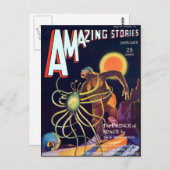 ヴィンテージSFブックカバーアート宇宙生物 ポストカード (正面/裏面)