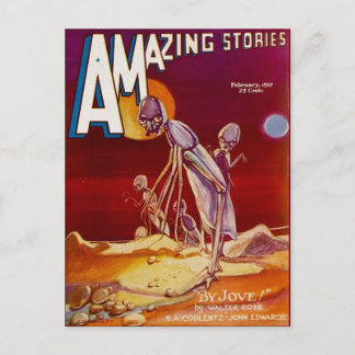 ヴィンテージSFブック·カバー·アート·エイリアン1937 ポストカード