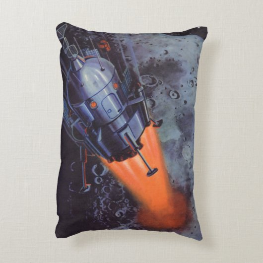 ヴィンテージSFムーンロケット爆破 アクセントクッション (裏面(縦))