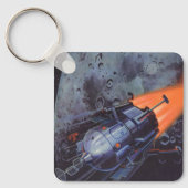 ヴィンテージSFムーンロケット爆破 キーホルダー (正面)