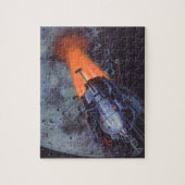 ヴィンテージSFムーンロケット爆破 ジグソーパズル (縦)