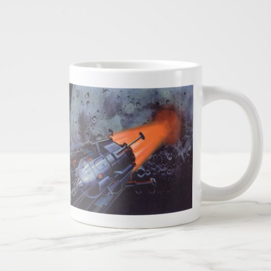 ヴィンテージSFムーンロケット爆破 ジャンボコーヒーマグカップ (右)