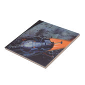 ヴィンテージSFムーンロケット爆破 タイル (側面)