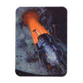 ヴィンテージSFムーンロケット爆破 マグネット (縦)