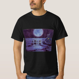 ヴィンテージSFムーンローバーエイリアン・オン・ムーン Tシャツ