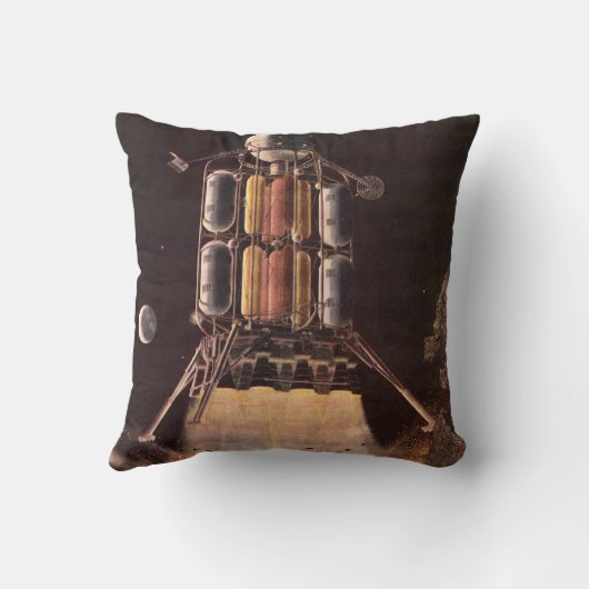 ヴィンテージSFロケットが惑星を爆破 クッション (裏面)