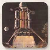 ヴィンテージSFロケットが惑星を爆破 コースター (正面)