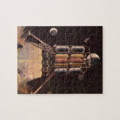 ヴィンテージSFロケットが惑星を爆破 ジグソーパズル (横)