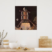 ヴィンテージSFロケットが惑星を爆破 ポスター (キッチン)