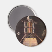 ヴィンテージSFロケットが惑星を爆破 マグネット (正面/裏面)